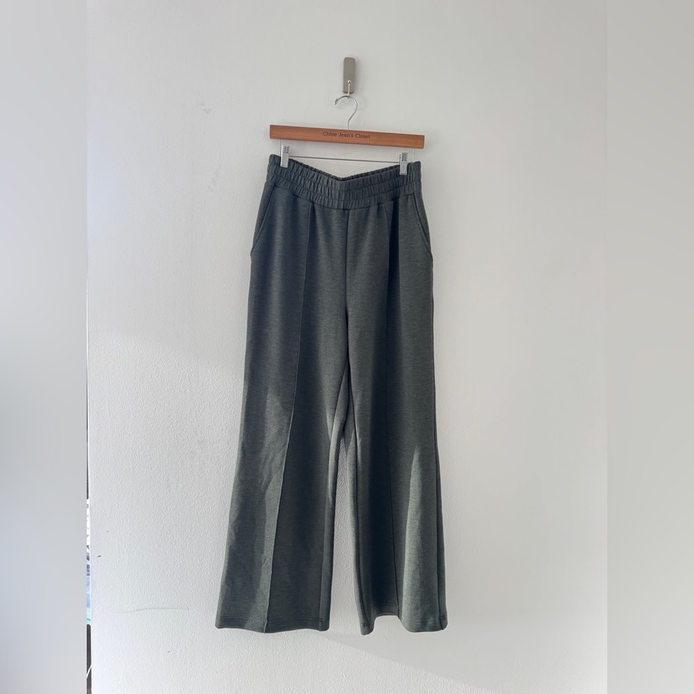 VARLEY The Wide Leg Pants in Olive Marl L - Picture 3 of 9